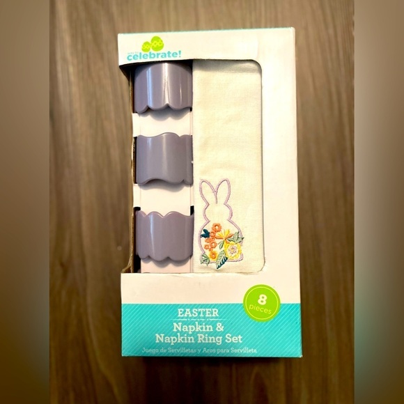 Celebrate It Other - Celebrate Easter Napkins and Ring Set 8 pieces - NWT